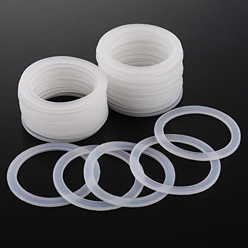 WUWEOT 40 Pack Silicone Sealing Ring Gasket for Mason Jar Lids, Regular Mouth 2.8"/70mm Silicone Seal Replacement, Airtight Leak Proof Plastic Gaskets - size: 70mm