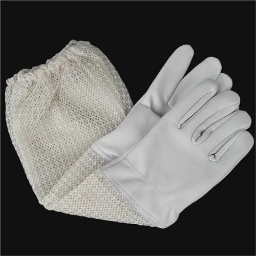 Beekeeping Gloves 2 Pairs Mesh Beekeeping Gloves Long Sleeved Gloves Preventing Bee Bites Three-Layer Net Ventilation Lightweight Breathable Gloves for Beekeepers Protected Supplies(XX-Large) - color: XX-Large