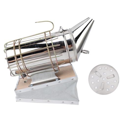 Beehive Smoker Stainless Steel and Solid Wood with Filter, Portable Beekeeping Equipment for Beekeepers, Gold (Gold) - color: Gold