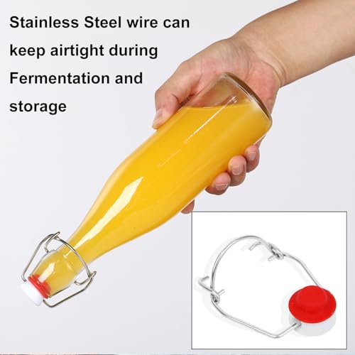 6 Pack 12 oz swing top glass bottles,flip top glass bottles 12 oz with airtight lids for Home Brewing,2nd Fermentation,Kombucha,Kefir,Vanilla Extract,Juice,Tea,Beverages,Soda,Oils,Vinegar,Limoncello