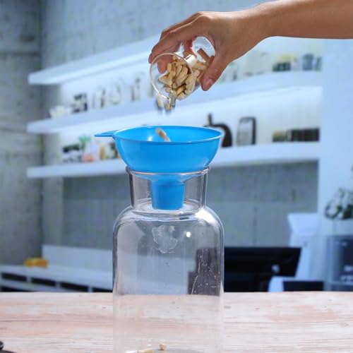 Nuogo 6 Pcs Wide Mouth Canning Funnels for Mason Jars, Making Valentines Funnel Cake, Filling Bottles Wide Multipurpose Plastic Funnels for Freeze-Dried Foods, Resin, Kitchen Use