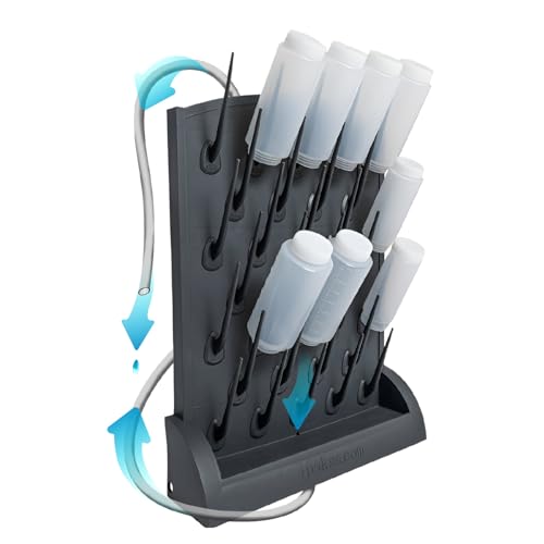 Bottle Drying Rack Kitchen Organizer, Wall Mounted Commercial Dryer for Squeeze Sauce Bottles Glassware, Lab Drying Racks, Test Tube Holder, Sink Drain Rack (32 Pegs) - size: 32 Pegs