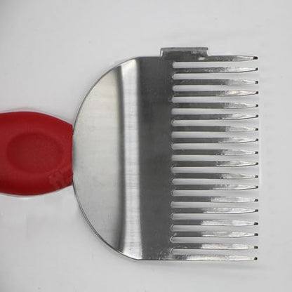 Bee Keeping Stainless Steel Uncapping Fork Needle-Cut Honey Knife Beekeeping Honey Fork Shovel Tool with Plastic Handle-Yellow - color: Yellow