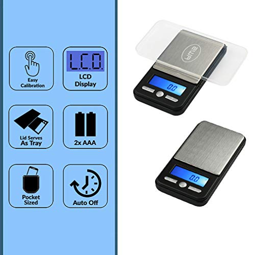 American Weigh Scales Digital Pocket Scale AC Series 650g x 0.1g | High Precision 0.1g Accuracy Mini Gram Scale for Kitchen, Lab, Jewelry, Coin Scale, Small Digital Gram Scale Portable Travel Scale - size: 650g x 0.1g