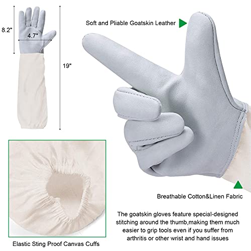 Professional Bee Suit for Men Women, Beekeeping Suit with Glove &Ventilated Hood, Multi-Size Outfit for Bee Keeper Catcher Christmas Costume (XL for 5'7"-5'11") - style: Xl for 5'7"-5'11"