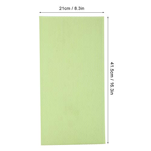 10Pcs Green Plastic Beeswax Honeycomb Foundation Sheets, Beehive Frame Base for Beekeeping, Pure Natural Wax Coated Comb with Honey Texture, Durable and Reusable Beekeeping