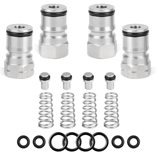 MRbrew 2 Pair Ball Lock Keg Post, Stainless 304 Homebrew 19/32’’-18 Co2 Gas kegerator Beer Liquid Cornelius Corny Poppet Spring Spare Sealing O-ring Keg Posts Kit for Brewing Quick Disconnect Fitting - size: 2 Pair