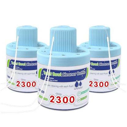Msvvko Toilet Bowl Cleaners, Blue Cleaner Tablets in Bottle, Deodorizes, Freshens Odors, Drops Into Toilet Tank, Long Lasting Slow Release, Septic tank safety - 3 packs - size: 27.6 Ounce (Pack of 3)