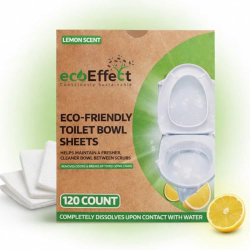 Toilet Bowl Cleaner Sheets | 120 Sheets | Natural | Quick Dissolve | Citrus Scent | Biodegradable | Septic Safe | Eco-Friendly | NO PLASTIC
