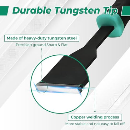2PCS Carbide Scraper Set(1-1/4 inch & 5/8 inch),Super Gasket Scraper with Durable Tungsten Tip for Remove Gaskets, Carbon and More from Varied Surfaces - size: 1x5/8" +1x1-1/4"