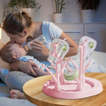 Baby Bottle Drying Rack - Countertop Baby Bottle Drying Rack | Detachable Baby Bottle Holder Storage | Tree-Shaped Bottle Dryer Rack | Space-Saving Bottle Holder for Baby Bottle, Pink - color: Pink