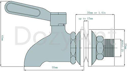 Replacement Spigot for Beverage Dispenser, Stainless Steel Spigot for Water Dispenser, Drink Dispenser Faucet, fits Berkey and other Gravity Filter systems as well, 2 Pack