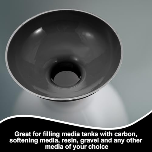 Vesici Extra Large Wide Mouth Funnel 2.5" x 10" Multi Purpose Filling Funnel Plastic Reusable for Water Softener Resin Tanks Carbon Media Jar Filling Use(Black,2 Pack) - color: Black