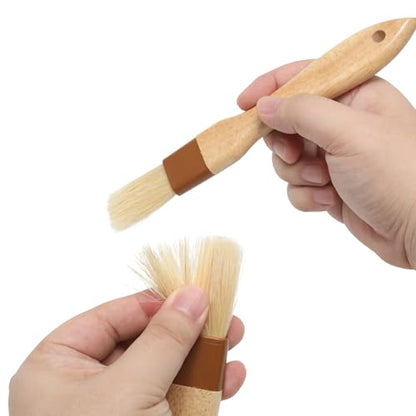 1 Inch Pastry Brushes for Baking, Natural Bristle Basting Brush, Kitchen Oil Brushes for Cooking, BBQ Sauce, Butter(1 Inch)