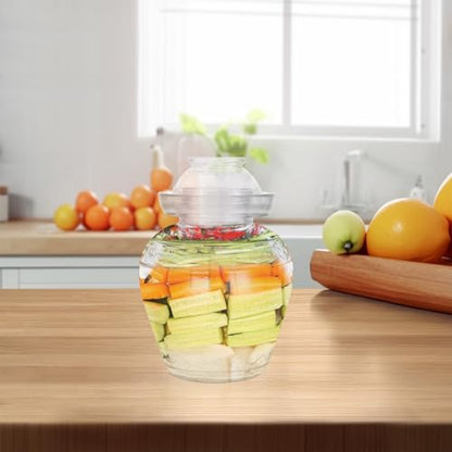Sealed Glass Pickle Jar Large Capacity 3-jin Food Storage Canister Thickened Water-tight Fermentation Crock for Household Kimchi and Sauerkraut Preservation