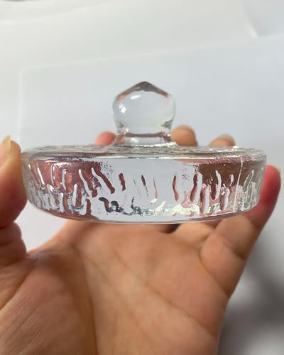 Fermentation Weights for Large Wide Mouth Gallon Mason Pickling Canning Jars (Over 3.5 Inches), Fermenting Weigh Easy Grip With Grooved Handles Wavy Grain Dot for Brewing Fermented Foods, Pack of 2 - color: Clear-3.5"-Pack of 2