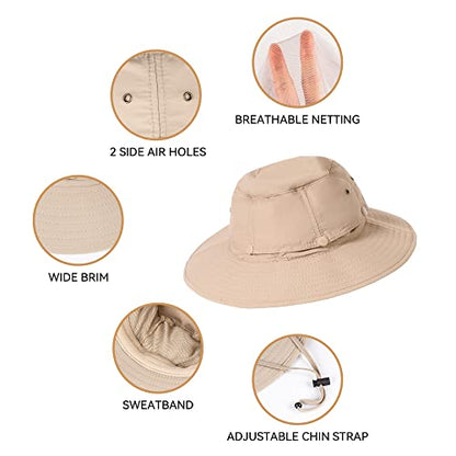 Mosquito Head Net Hat - Bug Cap UPF 50+ Sun Protection with Hidden Netting for Beekeeping Hiking Women - color: Khaki