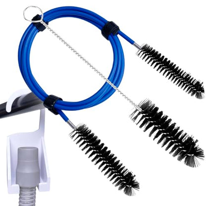 Thickened CPAP Hose Cleaner Brush Kit – Anti-Bending Dual-Ended Long Brush with Protective Sleeve, Mask Brush, Drip-Dry Hook, Fits 15-22mm Tubes, Complete CPAP Cleaning Supplies - color: Black
