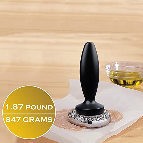 Reversible Meat Tenderizer and Pounder Dual Sided Meat Tenderizer Mallet Marinating Prep Tool, Mysterious Black