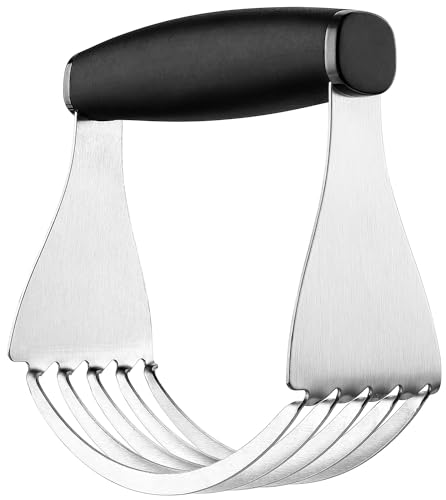 Spring Chef Dough Blender For Baking, Heavy Duty Dough Cutter Tool, Stainless Steel Pastry Cutter Tool with Sharp & Sturdy Blades, Pastry Blender for Easy Mixing, Dishwasher Safe - XL Size - Black | Heavy Duty Dough Mixer with Stainless Steel Blades, Butt