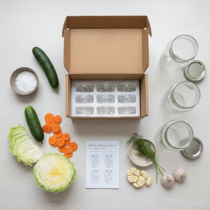 TOPZEA 9 Pack Fermentation Glass Weights with Easy Grip Handle for Wide Mouth Mason Jar Canning Pickling Jars, Glass Fermentation Weights Fermenting Kit for Sauerkraut, Kimchi and More