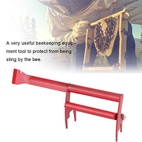 Stainless Steel Beehive Frame Holder Lifter, Beekeeping Frame Capture Grip Tool with Dual Function Nests Box Jig and Cutter for Safe Hive Inspection