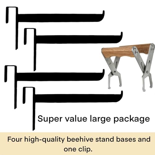 2 Sets Beehive Frame Holder with Beehive Frame Gripper, Metal Bee Hive Stand, Adjustable Metal Hive Stand for Beekeeper