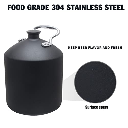 Mini Stainless Steel Beer Keg,Beer Keg,Stainless Steel Beer Barrel with Seal Knob Cover for Home Kitchen Brewing Beer,for Camping Hiking Homebrewing Keep Beverage Fresh,5 Liters - size: 5 Liters