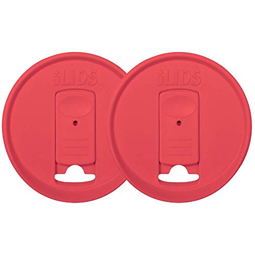 Wide-Mouth Mason Jar Drink Lid - USA Made, BPA-Free, Spill-Resistant for Coffee, Cold Brew & Iced Tea - Fits 3 3/8 in Ball & Kerr Wide Mouth - Pack of 2 - color: Coral