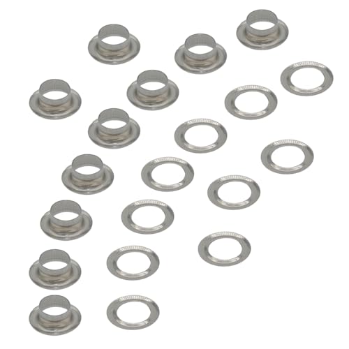 170 Sets 1/4 Inch Sewing Grommets Eyelets Stainless Steel with Washers for Shoes, Bead Cores, Clothes, Leather, Canvas, Banner (6mm Silver V2) - size: φ6x10mm