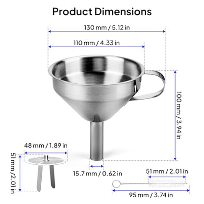 ELEGOO 3D Stainless Steel Funnel, Resin Metal Funnel Filter Cup for MSLA/DLP/LCD Resin 3D Printer