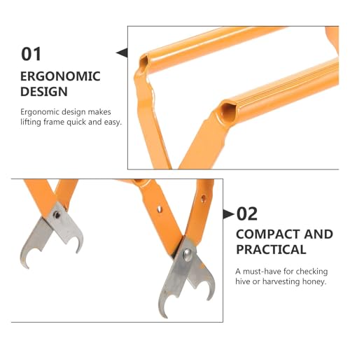 Beehive Frame Grip Stainless Steel Beekeeping Frame Grip Ergonomic Heavy Hive Frame Lifter Tool Honeycomb Holder Essential Apiculture Equipment
