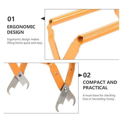 Beehive Frame Grip Stainless Steel Beekeeping Frame Grip Ergonomic Heavy Hive Frame Lifter Tool Honeycomb Holder Essential Apiculture Equipment