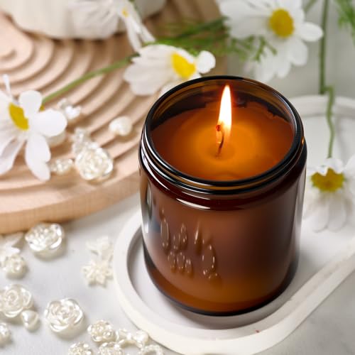 Hoa Kinh 8 oz Glass Jars with Lids, 12 Pack Amber Empty Small Cosmetic jar | Airtight Leak Proof Travel Jars for Lotion Cream Lip Balm DIY Thick Glass Reusable Sample Containers with Lined Lids - color: Amber-Black Lid, size: 8oz-12Pack
