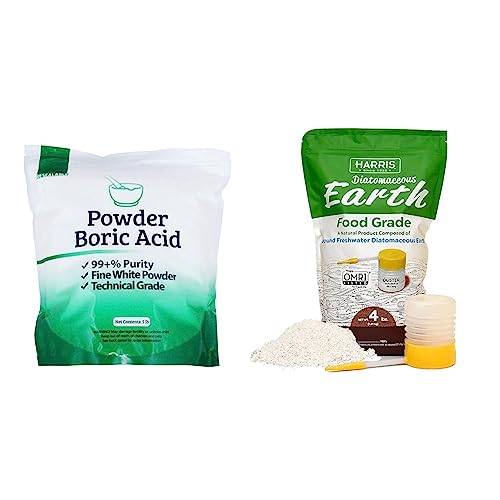 Duda Energy Boric Acid Powder and Diatomaceous Earth Food Grade with Duster