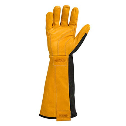 DEWALT Premium Leather Welding Gloves, Fire/Heat Resistant, Gauntlet-Style Cuff, Elastic Wrist - size: Medium (Pack of 1)
