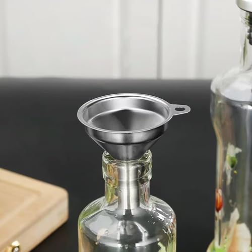 Stainless Steel Funnels, Large Small Funnel Set of 3, Food Grade Mini Metal Kitchen Funnel for Transferring Essential Oils, Liquid, Fluid, Small Funnels for Filling Bottles Flask Cooking