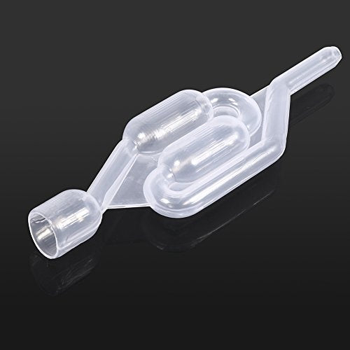 S Shape Twin Bubble Airlock, Transparent One Way Exhaust Valve for Automatic Fermentation in Wine Beer Making PPC Material 6.7 Inch
