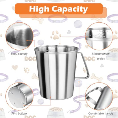 6Cup Dog Measuring Cup,Stainless Steel Measuring Cup,Pet Food Measuring Scoop for Dogs, Cats, Birds and Small Pets,Kitchen use-Ideal for Dry Food & Treats (6CUP) - size: 6CUP