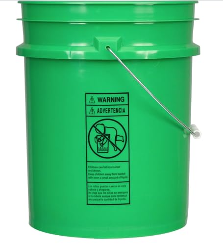 House Naturals 5 Gallon Food Grade Plastic Bucket with Air Tight Screw on Lid Made in USA Container (Green Bucket with Blue Lid) - color: Green Bucket With Blue Lid
