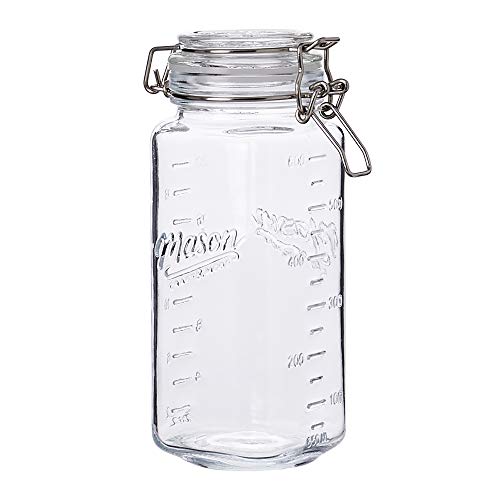Mason Craft & More Airtight Kitchen Food Storage Clear Glass Clamp Jars, 22 Ounce (0.65 Liter) Mini Clamp Jar - size: 22 ounce (0.65 liter) Mini Jar - Pack of 1