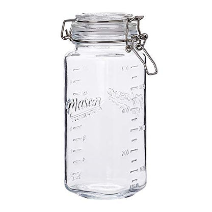Mason Craft & More Airtight Kitchen Food Storage Clear Glass Clamp Jars, 22 Ounce (0.65 Liter) Mini Clamp Jar - size: 22 ounce (0.65 liter) Mini Jar - Pack of 1
