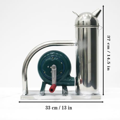 New Manual Bee Hive Smoker Stainless Steel/Heat Shield Beekeeping Equipment,Bee Smoker Stainless Steel Manual Beehive Smoker with Heat Shield