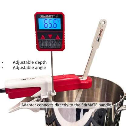 StirMATE Culinary Thermometer – Digital Candy & Deep Fry Stainless Probe with Pot Clip and StirMATE Adapter