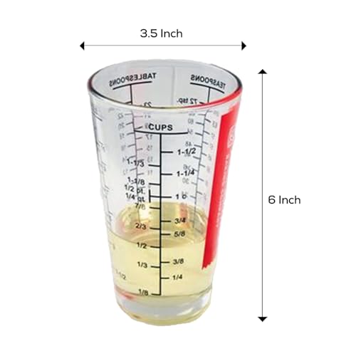 King Arthur Baking Company Mix N Measure Glass, Heavyweight Glass, Multi-Purpose Liquid and Dry Measuring Cup