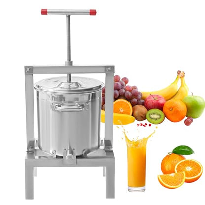 DYRABREST Fruit Wine Presser 2.6Gal/10L Manual Wine Presser Large Fruit Honey Presser Stainless Steel Honey Extractor Beeswax Presser Apple Crusher Cider Press for Juice and Wine Beeswax Making