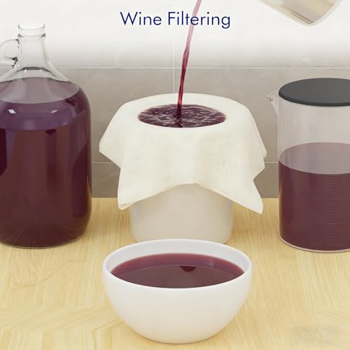 8 PCS Reusable Cheesecloth, Grade 100, 20x20 Inch Hemmed Cheese Cloth, 100% Cotton Unbleached Strainer for Cooking, Baking, Juicing and Cheese Making