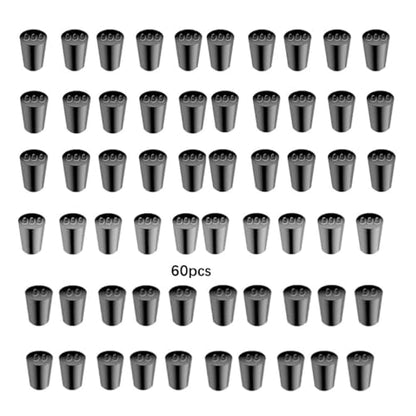 Laboratory Grade Rubber Stoppers, 60 Pieces Assorted Tapered Bungs Set, 000# and 00# Each 000# 40 pcs 00#20pcs Solid Black Round Rubbers Hole Plugs - size: 60pcs 000#and00#