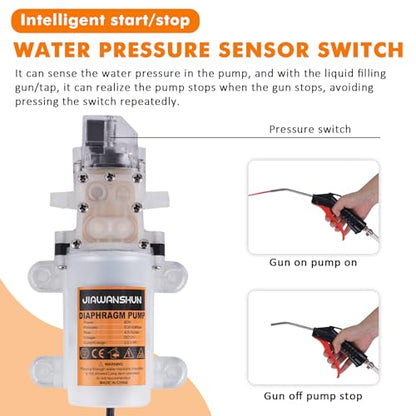 110V Electric Wine Transfer Pump with Flow Control & Auto Start-Stop, Includes Food-Grade Liquid injection Gun & PVC Hose - for Wine Brewing/Car Urea/Edible Oil Transfer