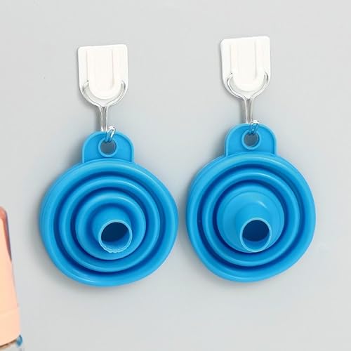 4 Pack Foldable Silicone Funnel Set, Collapsible Small & Large Sizes for Kitchen, Water Bottles & Liquid Transfer, Food Grade